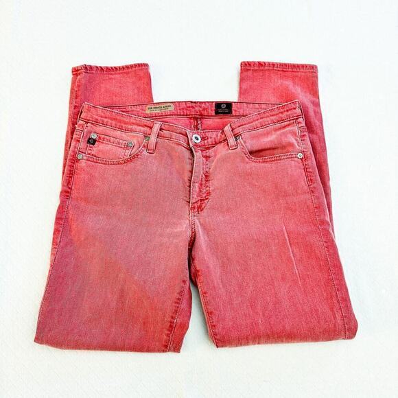 AG The Stevie Ankle Slim Straight Ankle Pink Colored Denim Jeans Size 30 - Picture 4 of 7